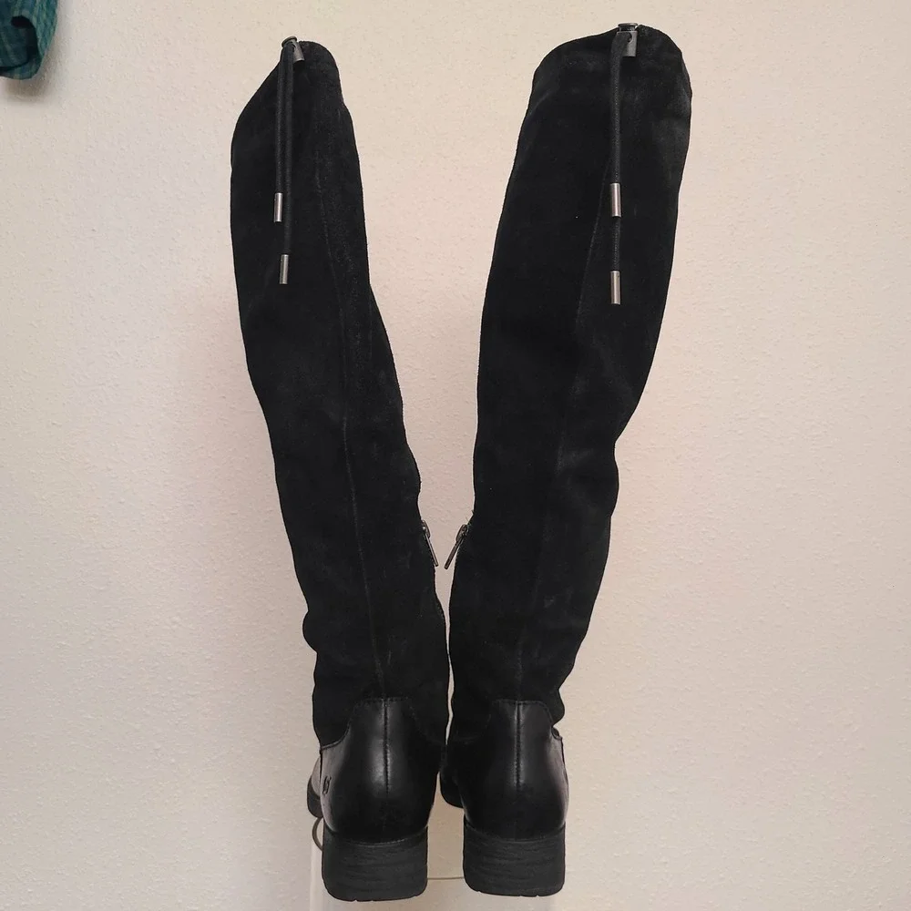 Born Laguna US 6.5 Tall Knee High‎ Black Riding Boots Leather Preppy Equestrian